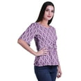 thumbnail image 3 of Moomaya Printed Round Neck Top For Women Elbow Sleeve Blouse Tunic Formal Wear, 3 of 6