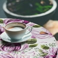 thumbnail image 3 of Ambesonne Retro Floral Fitted Round Tablecloth, Crocus Flowers Pattern, 45"- 56" Diameter, Pale Fuchsia Reseda Green, 3 of 5