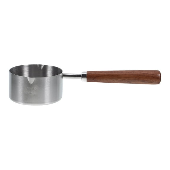 Dog Food Scoop 1 Set Measuring Cup with Wooden Handle and Stainless Steel Design