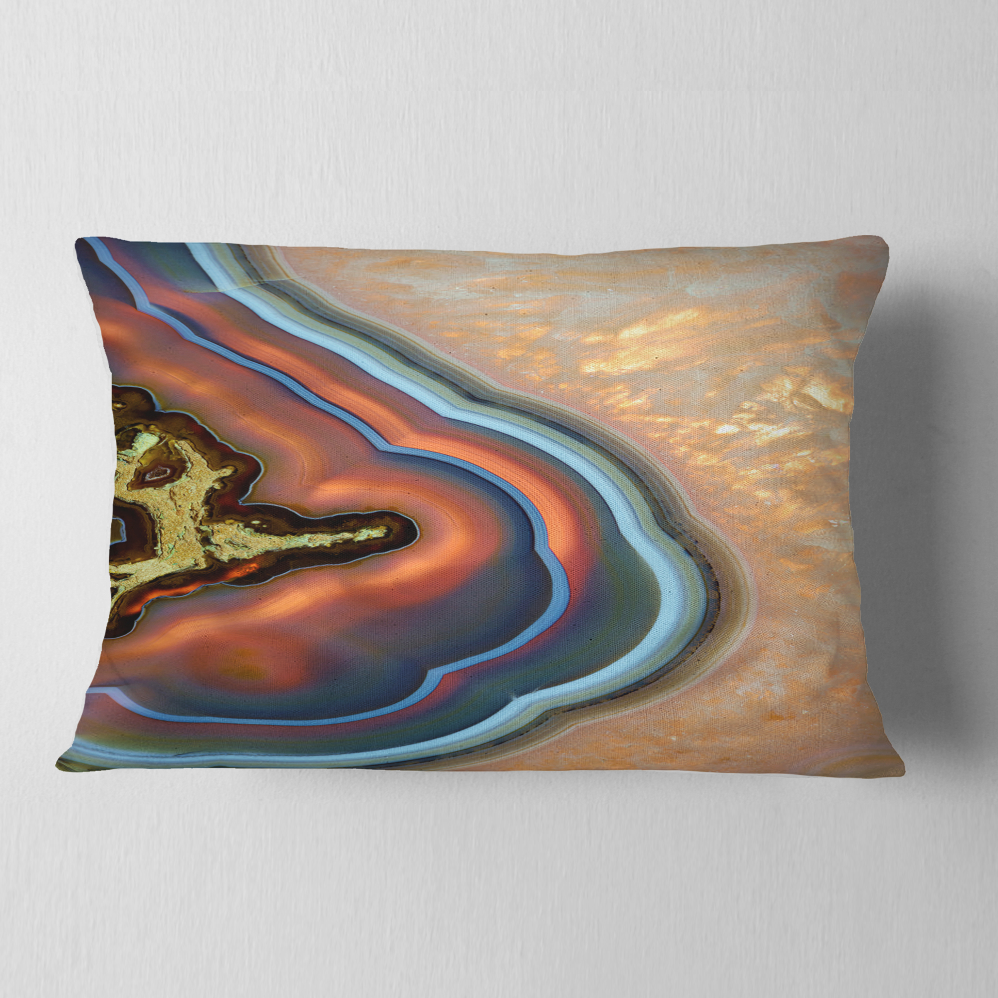 Designart Abstract Mineral Texture - Abstract Throw Pillow - 12x20