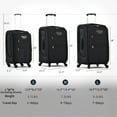 thumbnail image 7 of PAPROOS 3 Piece Luggage Sets, 20in 24in Hardside Luggage with Cosmetic Case, Lightweight Expandable Suitcase with Spinner Wheels and TSA Lock, Carry on Vintage Suitcase, Black, 7 of 7
