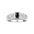 thumbnail image 1 of RYLOS Men's Rings Sterling Silver Classic 6X4MM Oval Gemstone & Diamond Ring Onyx October Birthstone Rings For Men, Silver Rings, Size 9, 1 of 7