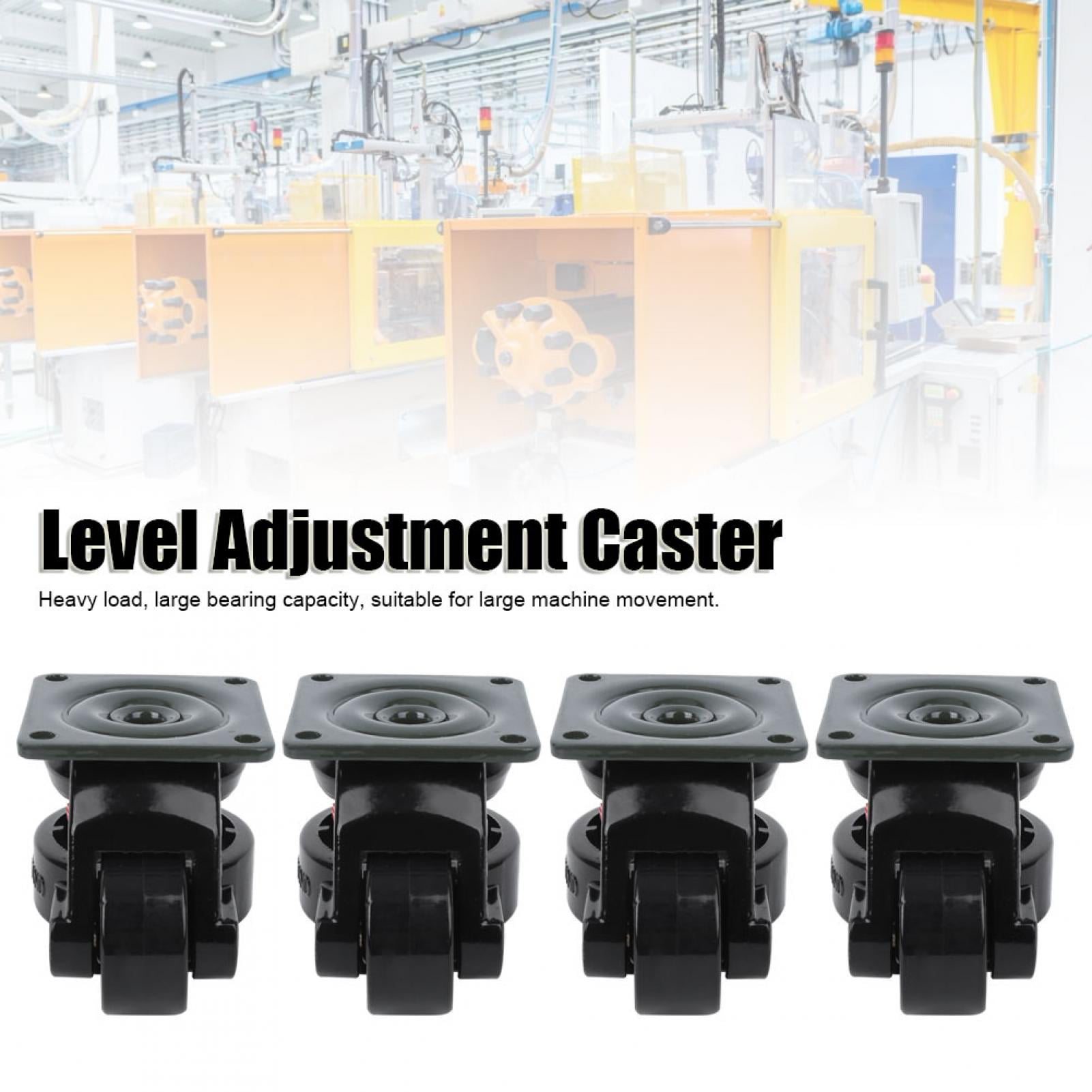 Total Load 500kg / 1102.3lb GD‑60F Heavy Duty Industrial Roller 4pcs Level Adjustment Caster Wheel Leveling Caster Wheels Industrial Plate Casters 