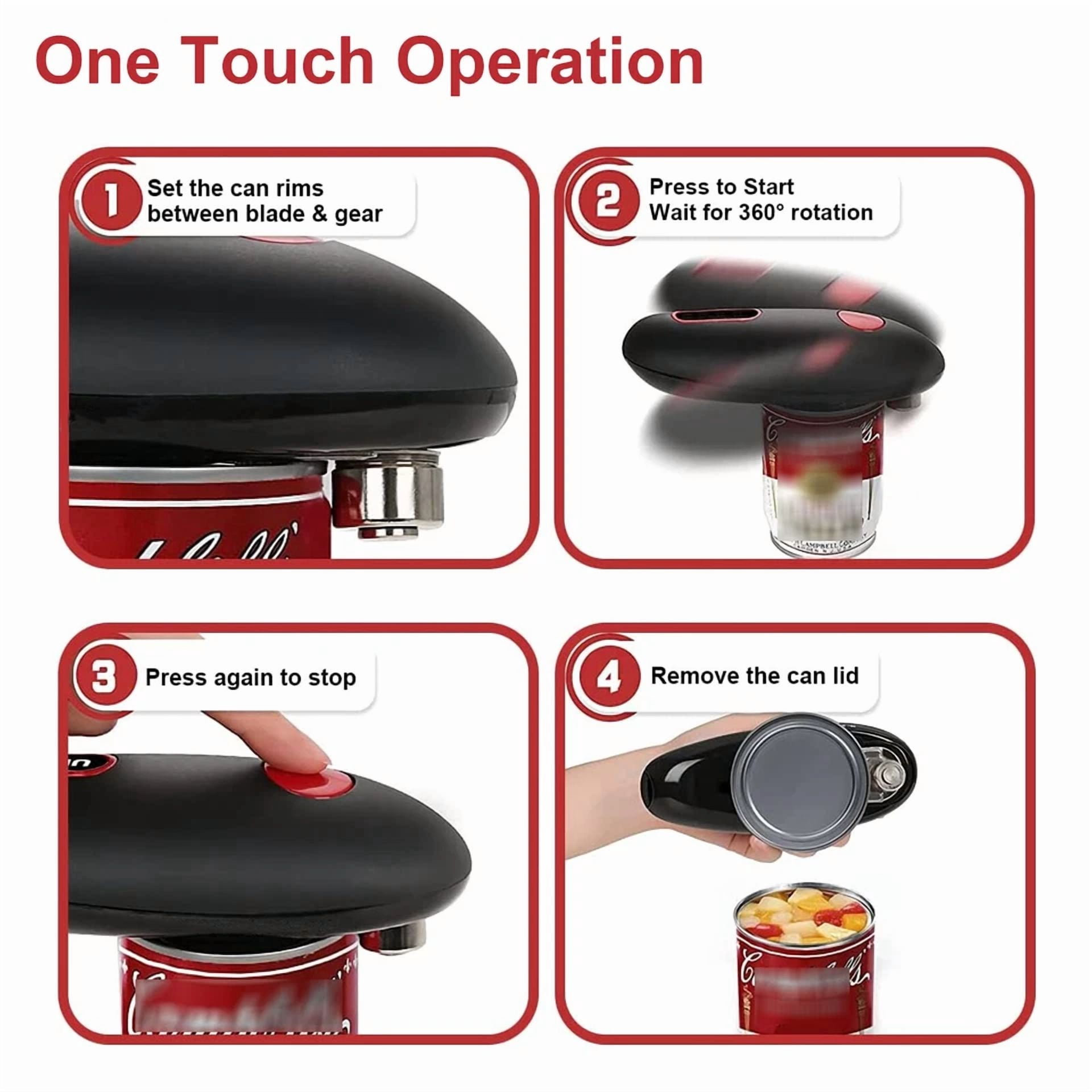 Battery Powered Can Opener W/ Smooth Edge Automatic Kitchen Tool Hands-Free