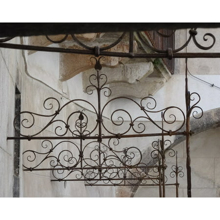 Canvas Print Wrought Iron Metal Jewellery Curlicue Railing Stretched Canvas 10 x