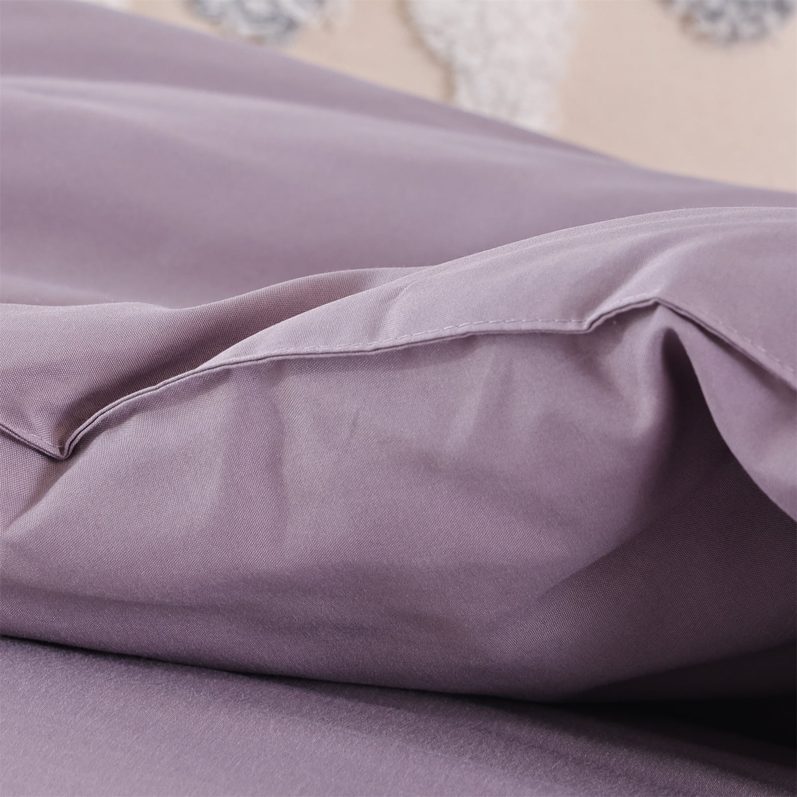 SPRINDAY King Size Comforter Set For Adult, 3 Piece Ruffle Purple Comforter Sets All Season