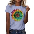thumbnail image 1 of TSADFHJI T-Shirts pour Femmes Coupe Ample Tops de Noël pour Femmes Tendance Manches Courtes Col Rond Coupe Ample Chemises Confortables Blouses d'Été Douces T-Shirts Basiques Décontractés L Bleu, 1 of 5