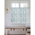 thumbnail image 2 of Teal Blue Grey Botanical 2 Panel Kitchen Curtains for Windows, Spring Floral Summer Farmhouse Bathroom Privacy Curtain, Home Décor Window Treatment for Bedroom/Living Room 55"x45", 2 of 6