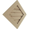 thumbnail image 2 of Ekena Millwork 36"W x 36"H Timberthane Knotty Pine Diamond Faux Wood Non-Functional Gable Vent, Primed Tan, 2 of 5