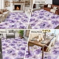 thumbnail image 6 of Purple Flower Large Area Rugs for Bedroom Living Room, Soft Non Slip Carpet Bedside Rug, Ombre Botanical Watercolor Floral Spring Rectangular Floor Cover Kitchen Accent Rug 5'x8' for Office, 6 of 9