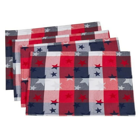 

Saro Lifestyle Stars Design Checkered Placemat (Set of 4)