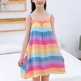 thumbnail image 2 of EnJoCho Robe d'Été Sans Manches pour Fille, Robe Ligne A, Robe à Volants Irisée, Robe Décontractée à Bretelles avec Nœud, 2 of 6