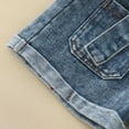 thumbnail image 7 of KVPLBQFD Toddler Baby Girl 3 Piece Cute Short Sleeve Denim Jacket Matching Fashion Jean Shorts with Belt Sets for Little Kids Outdoor Clothes, 7 of 7