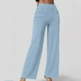thumbnail image 4 of YDFCWXW Women's Wide Leg Jeans High Waisted Tummy Control Soft Stretchy Comfort Fit Pull On Denim Pants Sky Blue, XL, 4 of 8