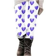 thumbnail image 6 of Feancey Todays Sales Leggings for Women Butt Lift Heart Print Yoga Tights Valentines Day Stretchy High Waisted Tummy Control Skinny Pants Soft Cute Workout Leggings Purple M, 6 of 8
