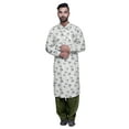thumbnail image 1 of Atasi Printed Pathani Kurta With Salwar For Men Indian Summer Ethnic Set, 1 of 5
