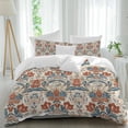 thumbnail image 2 of Boho Floral Bedding 3 Piece Duvet Cover Set Queen Size, Farmhouse Vintage Red Blue Flower Plant Soft Microfiber Comforter Cover with Zipper Closure & Pillowcases, Wrinkle & FadeResistant Quilt Cover, 2 of 9