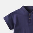 thumbnail image 5 of Xdegoge Toddler Boys Casual Basic Henley Shirts Kids Short Sleeve Solid Button Down T Shirts Children Daily Playwear Summer Tops Breathable Cotton Blend Activewear, 5 of 7