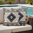 thumbnail image 4 of Brown Beige Boho Outdoor Waterproof Pillow Covers, Abstract Southwestern Ethnic Geometric Decorative Square Throw Pillowcase Sofa Cushion Sham for Patio/Couch/Chair, 16"x16" 2 Pack, 4 of 8