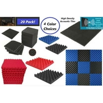 Bookishbunny 20 pk Acoustic Foam Egg Crate Panel Wall Tile Audio Home Studio Deadening Soundproofing 12x12x1.5
