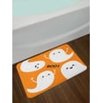 thumbnail image 2 of Ghost Bath Mat, Flying Ghost Characters with Smiling Sad Faces on Orange, Plush Bathroom Decor Mat with Non Slip Backing, 29.5" X 17.5", Orange Black and White, by Ambesonne, 2 of 2