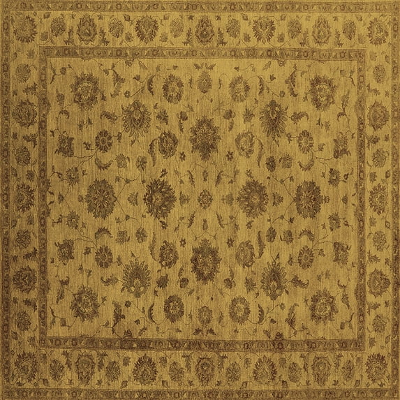 Ahgly Company Indoor Square Oriental Brown Industrial Area Rugs, 4' Square