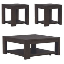 Liberty Furniture 3 Piece Set - Square Cocktail Table, 2 End Tables - Bark