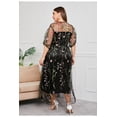 thumbnail image 4 of AURA Plus Size French Hepburn Lace Mesh Maxi Dress Elegant Embroidered Party Gown, 4 of 7