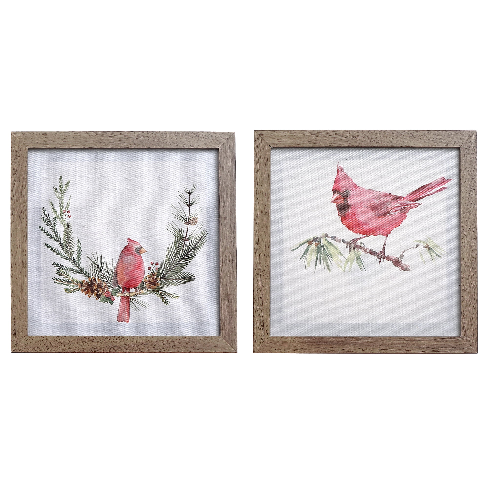 Cardinal Wooden Canvas Wall Art (Asstd) - Set of 2