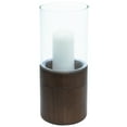 thumbnail image 6 of Northlight Glass Hurricane Pillar Candle Holder with Wooden Base - 15.25", 6 of 7