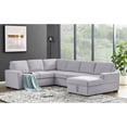 thumbnail image 2 of 115.5" Wide Fabric Linen Left Hand Facing Sectional Sleeper Sofa Bed-LightGray, 2 of 6