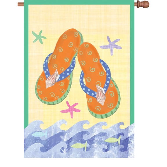 Premier House Size Flag - Orange Flip Flops