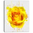 thumbnail image 2 of Belle Rose en Aquarelle Jaune - Toile Florale Art Print, 2 of 4
