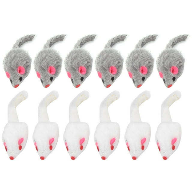 Ratón de juguete para gatitos, paquete de 12 gatos, ratón peludo, juguete para gato, ratón de juguete para gatos, estética elegante Jadeshay A