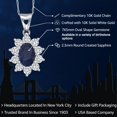 thumbnail image 2 of Gem Stone King 10K White Gold Blue Sapphire Oval Halo Pendant Necklace for Women (1.52 Cttw, Gemstone Birthstone, with 18 inch Chain), 2 of 6