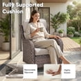 thumbnail image 6 of POCASSY 3PCS Outdoor Swivel Chair Set with Side Table, All Weather Wicker Patio Swivel Chairs with 2-tier Side Table for Porch Garden Balcony - Beige, 6 of 18