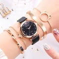 thumbnail image 3 of Juego de 5 relojes de cuarzo con imán y malla sencilla a la moda para mujer + juego de pulsera de cuarzo, 3 of 6