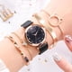 thumbnail image 3 of Juego de 5 relojes de cuarzo con imán y malla sencilla a la moda para mujer + juego de pulsera de cuarzo, 3 of 6