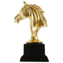 PENIKOKO Decorative Golden Horse Table Sculpture, Resin Material, Elegant Home Office Desk