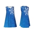 thumbnail image 7 of Wukai Blue Christmas With Snowflakes Print Women's Sleeveless Dress, Loose Fit Casual Dress for Women, Comfortable Sleeveless Summer Dress, 7 of 7