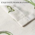 thumbnail image 3 of VOGOL Vines Embroidered Faux Linen Grommet Curtains, Light Filtering Window Treatment for Farmhouse, W52"xL96", Grass Green, 2 Panels, 3 of 6