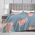 thumbnail image 3 of Axolot Animal Throw Blanket, Fluffy Soft Cozy Blanket Flannel Plush Microfiber Couch Throw, 40"x30", 3 of 8