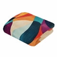 thumbnail image 5 of Abstract Ripple Flannel Blanket for Bed,Travel and Camping, Impressionist Colorful Line Super Soft Cozy Blanket for All Seasons 40"x50", 5 of 7