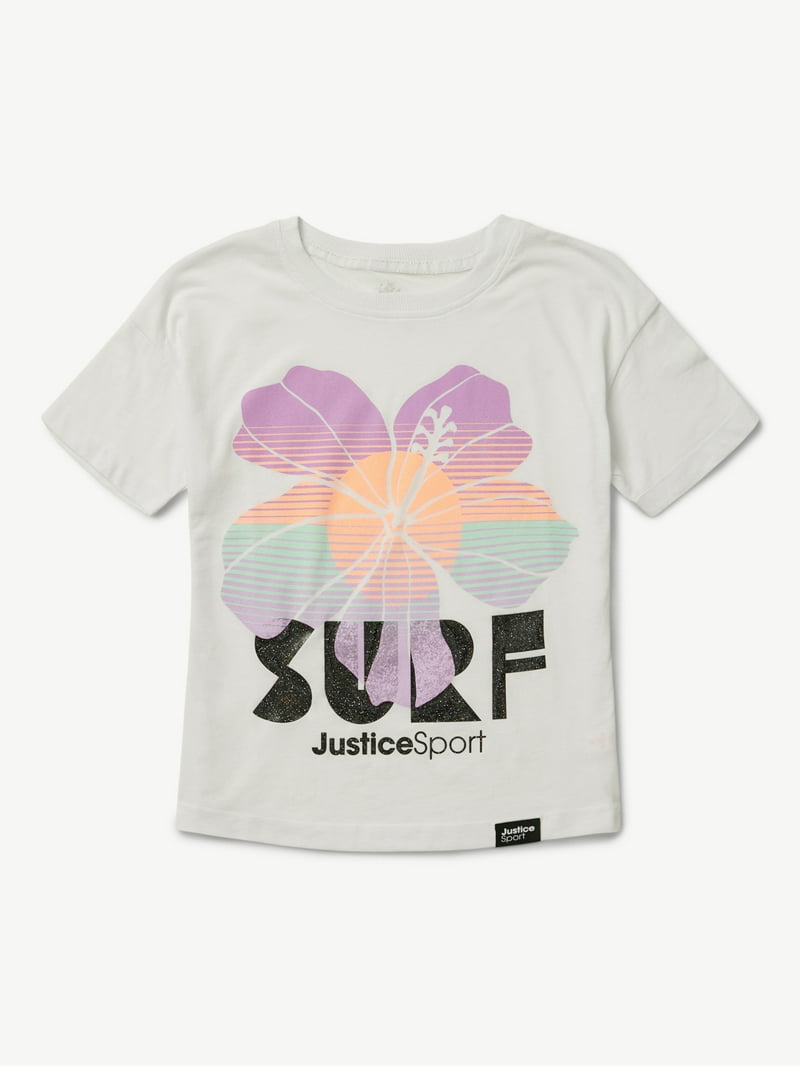 Justice Girl's J-Sport Active Oversized T-Shirt and Bike