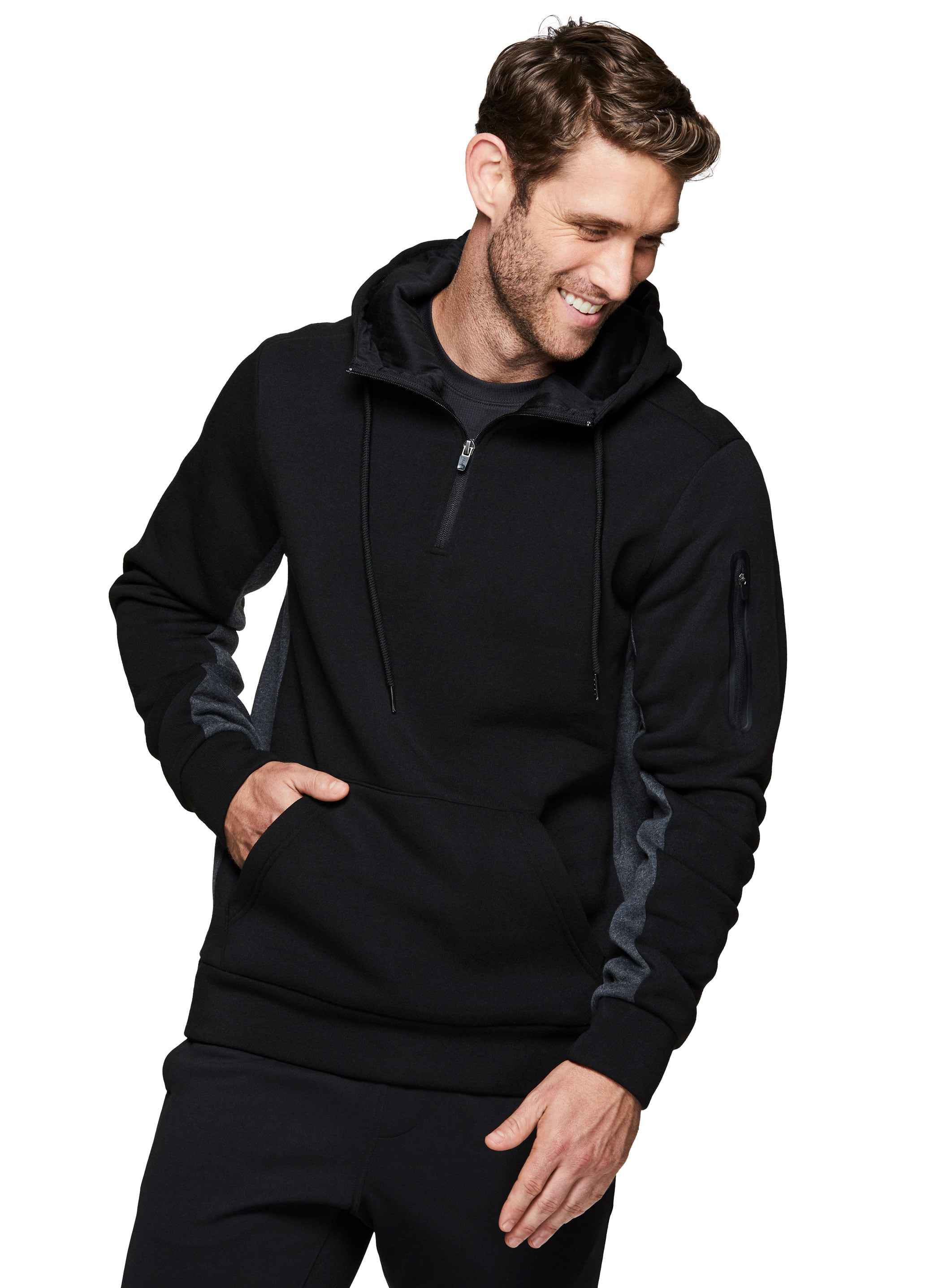 RBX Active Men's Athletic Fleece Full Front Zip Up Hooded Sweatshirt Hoodie 