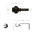 thumbnail image 3 of Kings Adjustable Single Curtain Rod 28" to 48"-Bronze, 3 of 5