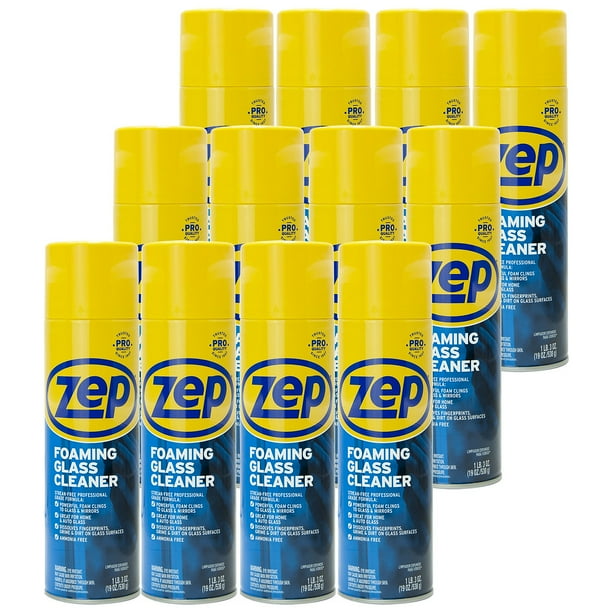 Zep Foaming Glass Cleaner 19 Ounce ZUFGC19 (Case of 12) Clings to Dirt, Trusted by Pros