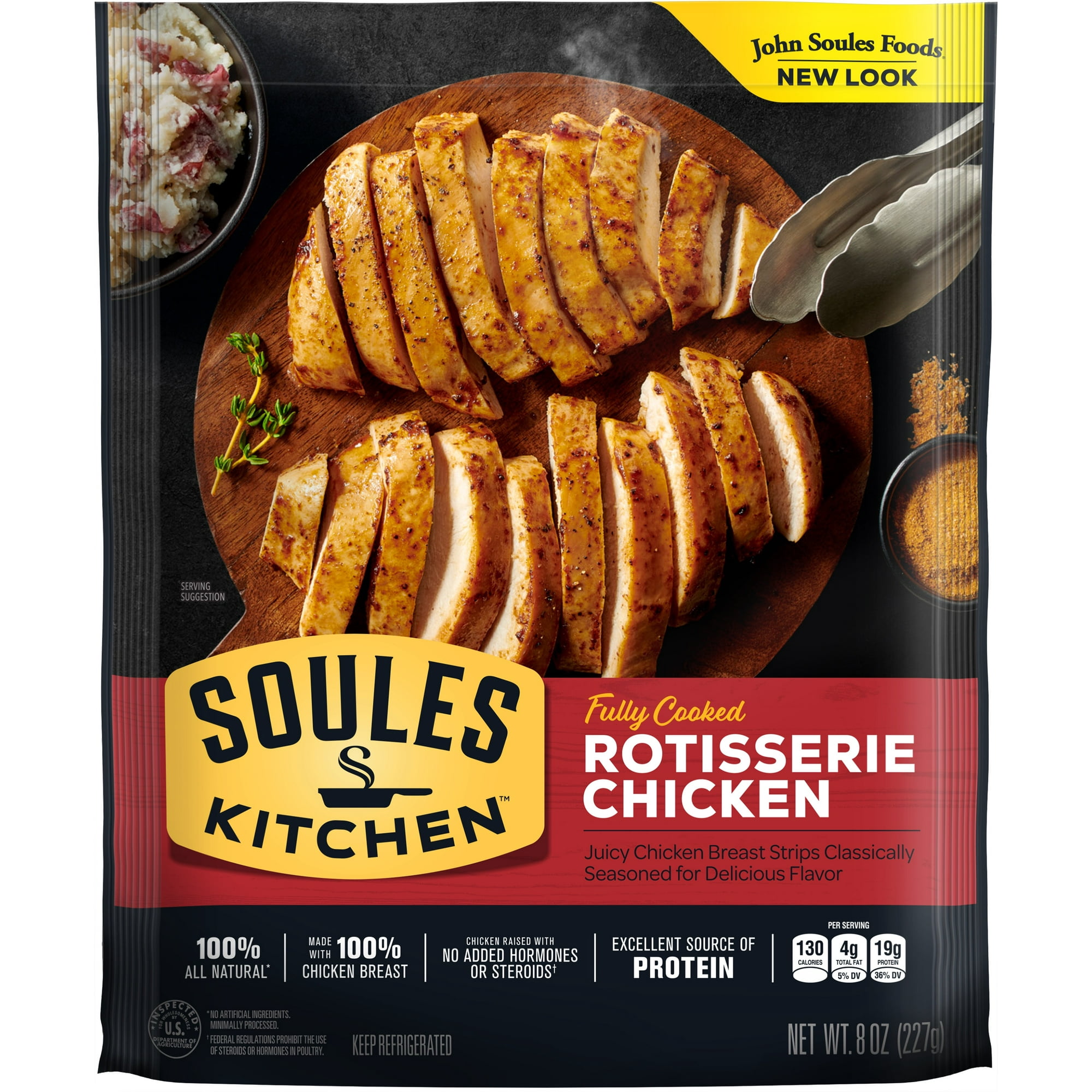 Soules Kitchen Rotisserie Chicken, 8 oz, Refrigerated, 18g protein per 3oz serving