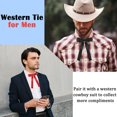 thumbnail image 2 of Monebena Western Bow Ties for Men Women, Black/Red Colonel Satin Ribbon String Cowboy Bow Tie for Costume Uniform, 2 of 10