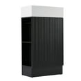 thumbnail image 5 of Glavbiku Bathroom Vanity with Sink & Ceramic Top,2 Tier Shelf,Toilet Rolls Holder,18.6" W,Black, 5 of 12